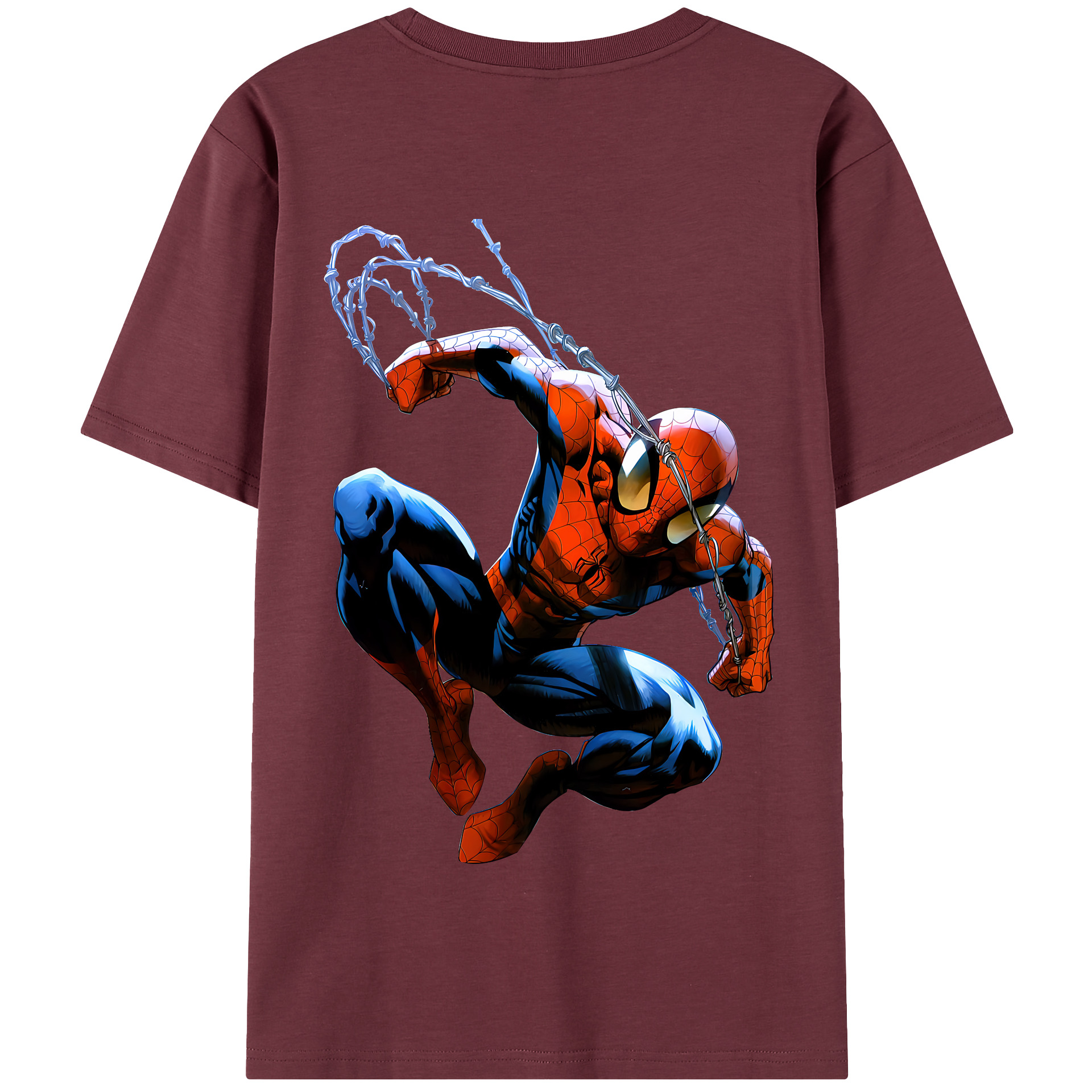 Spider Man スパイダーマン 綿100％半袖Tシャツ（背面プリント）
